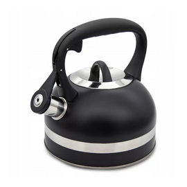 Meyerhoff RVS fluitketel 2,5 liter MH-4156F – Inductie fluitketel – Zwart – Met fluit – Hittebestendige handgreep – Voor gas en inductie