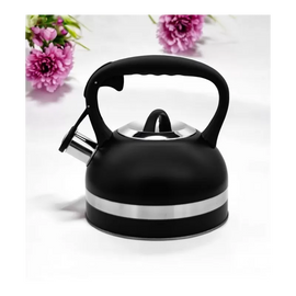 Meyerhoff RVS fluitketel 2,5 liter MH-4156F – Inductie fluitketel – Zwart – Met fluit – Hittebestendige handgreep – Voor gas en inductie