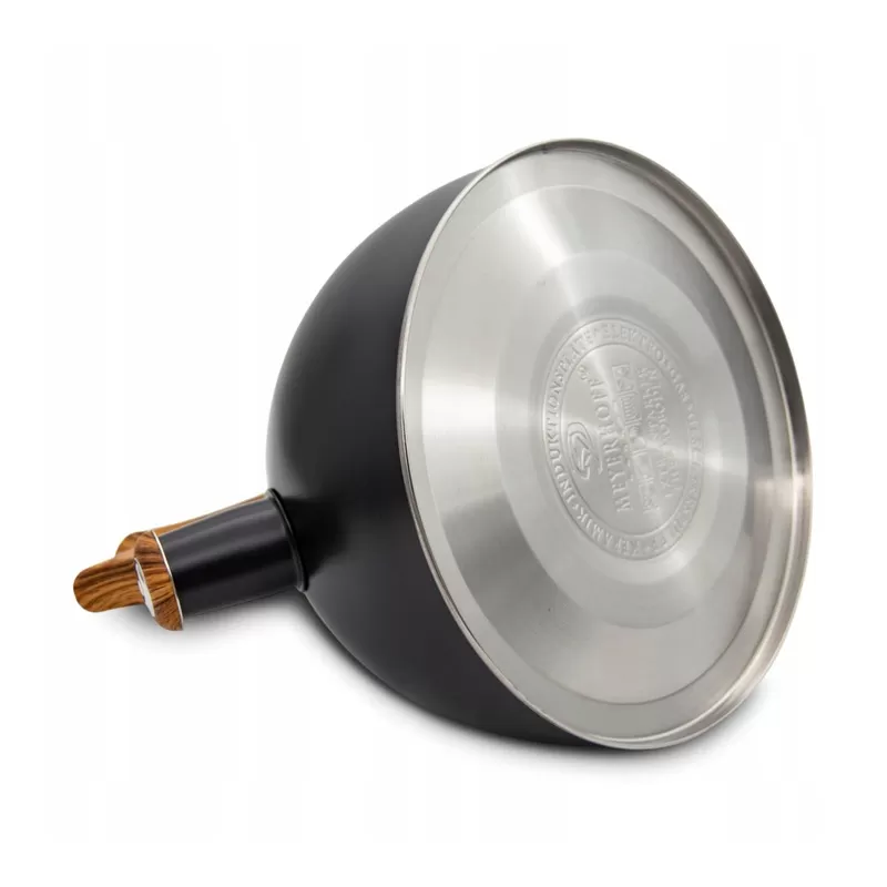 Meyerhoff RVS fluitketel 2,5 liter MH-4415B – Inductie fluitketel – Matzwart – Opklapbaar handvat – Met fluit – Voor gas en inductie