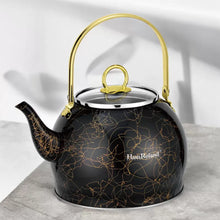 Afbeelding in Gallery-weergave laden, Haus Roland waterketel 3 liter HR710-11 – Inductie waterkoker – Zwart met goud – Zonder fluit – Opklapbaar handvat