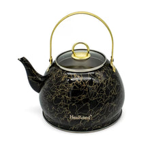 Afbeelding in Gallery-weergave laden, Haus Roland waterketel 3 liter HR710-11 – Inductie waterkoker – Zwart met goud – Zonder fluit – Opklapbaar handvat