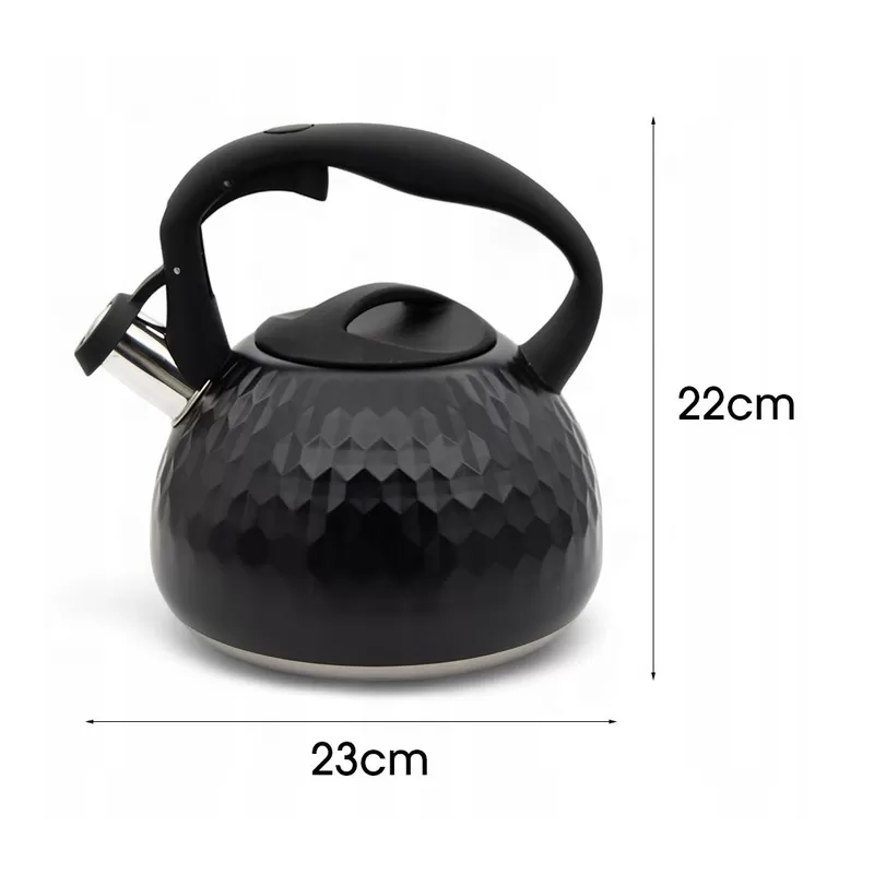 Meyerhoff RVS fluitketel 3 liter MH-4049 – Inductie fluitketel – Matzwart – Modern design