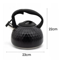 Afbeelding in Gallery-weergave laden, Meyerhoff RVS fluitketel 3 liter MH-4049 – Inductie fluitketel – Matzwart – Modern design