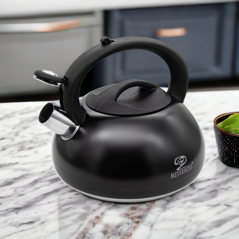 Meyerhoff RVS fluitketel 3 liter MH-4015 – Inductie fluitketel – Matzwart – Modern elegant design