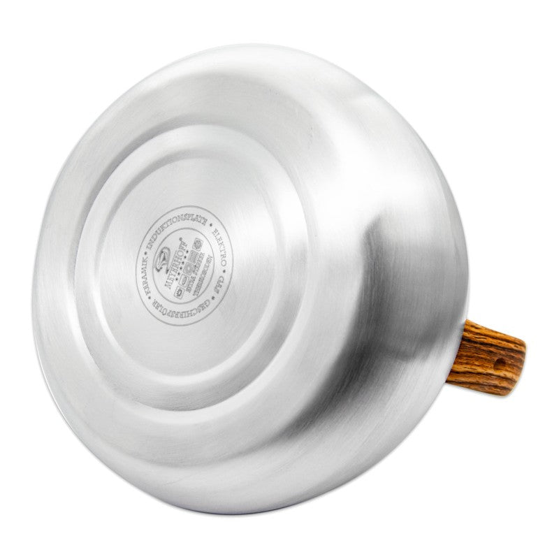 Meyerhoff RVS fluitketel 3 liter MH-4149J – Inductie fluitketel – Metallic bruintinten – Moderne handgreep met houtnerfdesign