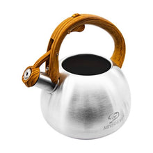 Afbeelding in Gallery-weergave laden, Meyerhoff RVS fluitketel 3 liter MH-4149J – Inductie fluitketel – Metallic bruintinten – Moderne handgreep met houtnerfdesign