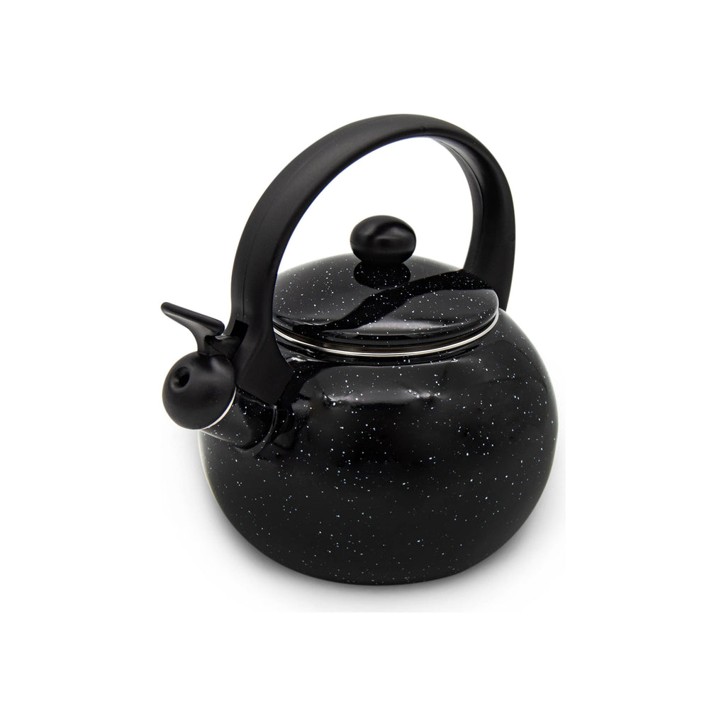 Meyerhoff Fluitketel 2,2L – Zwart Emaille – Inductie Fluitketel – Met Fluitje – Voor Alle Warmtebronnen – Theepot Look