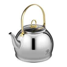 Afbeelding in Gallery-weergave laden, Meyerhoff RVS waterketel 2 liter MH-4327C  – Voor inductie en gas – Zonder fluit – Opklapbaar handvat – Zilver design