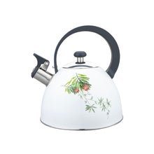 Afbeelding in Gallery-weergave laden, Florina Protea fluitketel 2,5L – RVS inductie fluitketel – Klassiek design met proteabloem – Wit