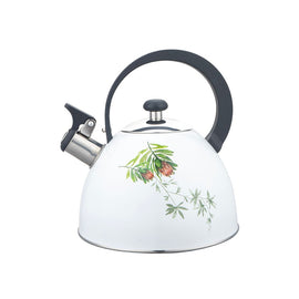 Florina Protea fluitketel 2,5L – RVS inductie fluitketel – Klassiek design met proteabloem – Wit