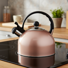 Afbeelding in Gallery-weergave laden, Altom Design Hot Drop Fluitketel 2,5 L – RVS – Koper Brons – Inductie &amp; Alle Warmtebronnen
