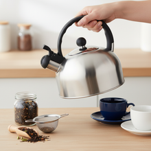 Afbeelding in Gallery-weergave laden, Altom Design Daily Fluitketel 2,5 L – RVS – Geborsteld Zilver – Inductie &amp; Alle Warmtebronnen