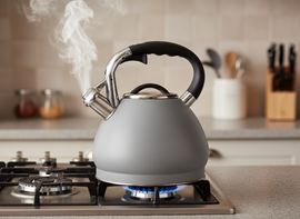 Florina Virgo Fluitketel 3,4 L – RVS Mat Grijs – Theeketel Inductie & Alle Warmtebronnen