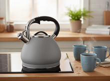 Afbeelding in Gallery-weergave laden, Florina Virgo Fluitketel 3,4 L – RVS Mat Grijs – Theeketel Inductie &amp; Alle Warmtebronnen