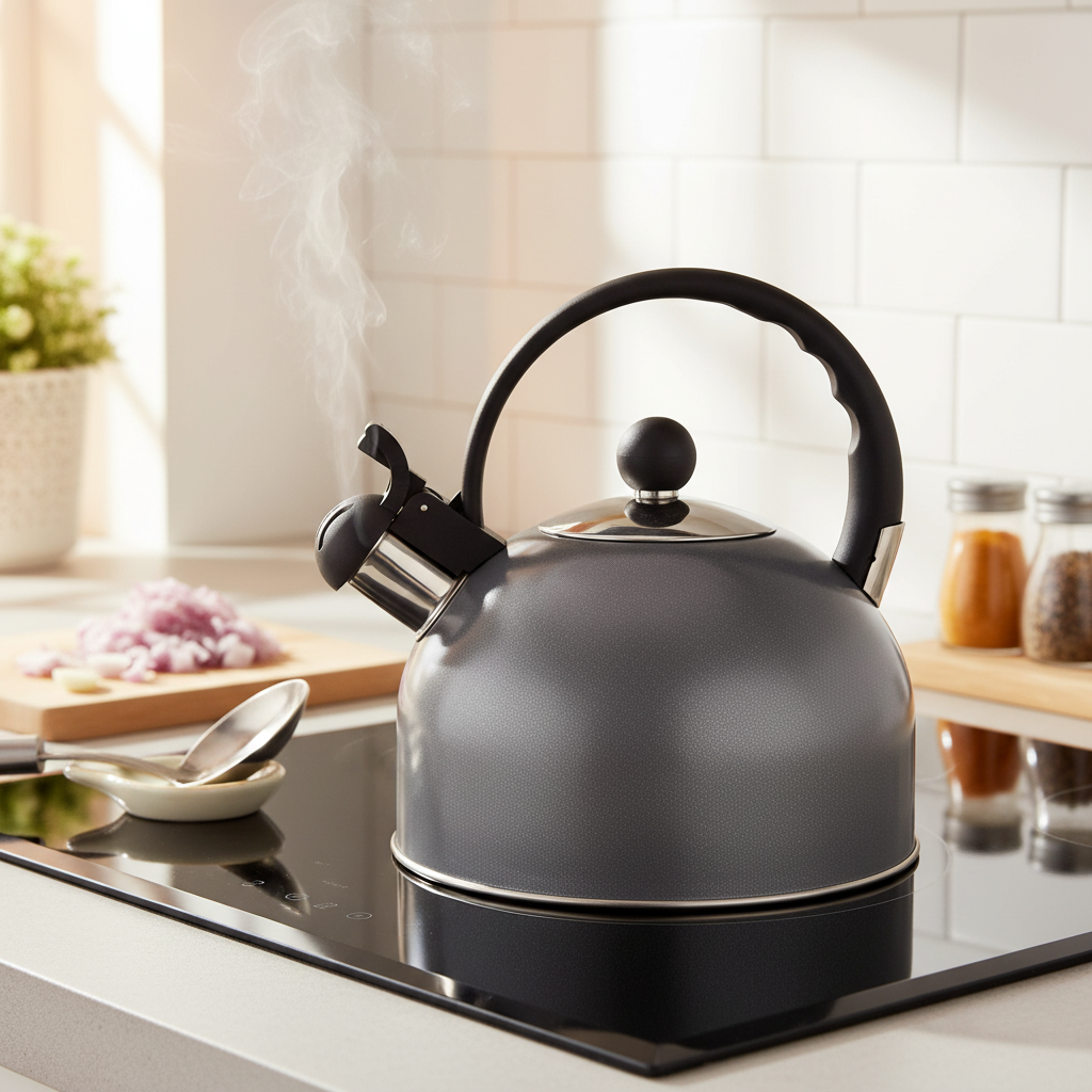 Altom Design Daily Fluitketel 2,5 L – RVS Hoogglans Grijs Sparkle – Theeketel Inductie & Alle Warmtebronnen