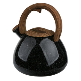 Altom Design Adam Fluitketel Inductie 2.3L – Limited Edition Zwart Granietlook met Houtlook Handvat – RVS Fluitketel met Soft-Touch & Bedienbare Fluitdopat – RVS Fluitketel met Soft-Touch & Bedienbare Fluitdop