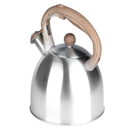 Altom Design Alex Fluitketel 2,3 L – Geborsteld RVS met Houtlook Handvat – Inductie & Alle Warmtebronnen