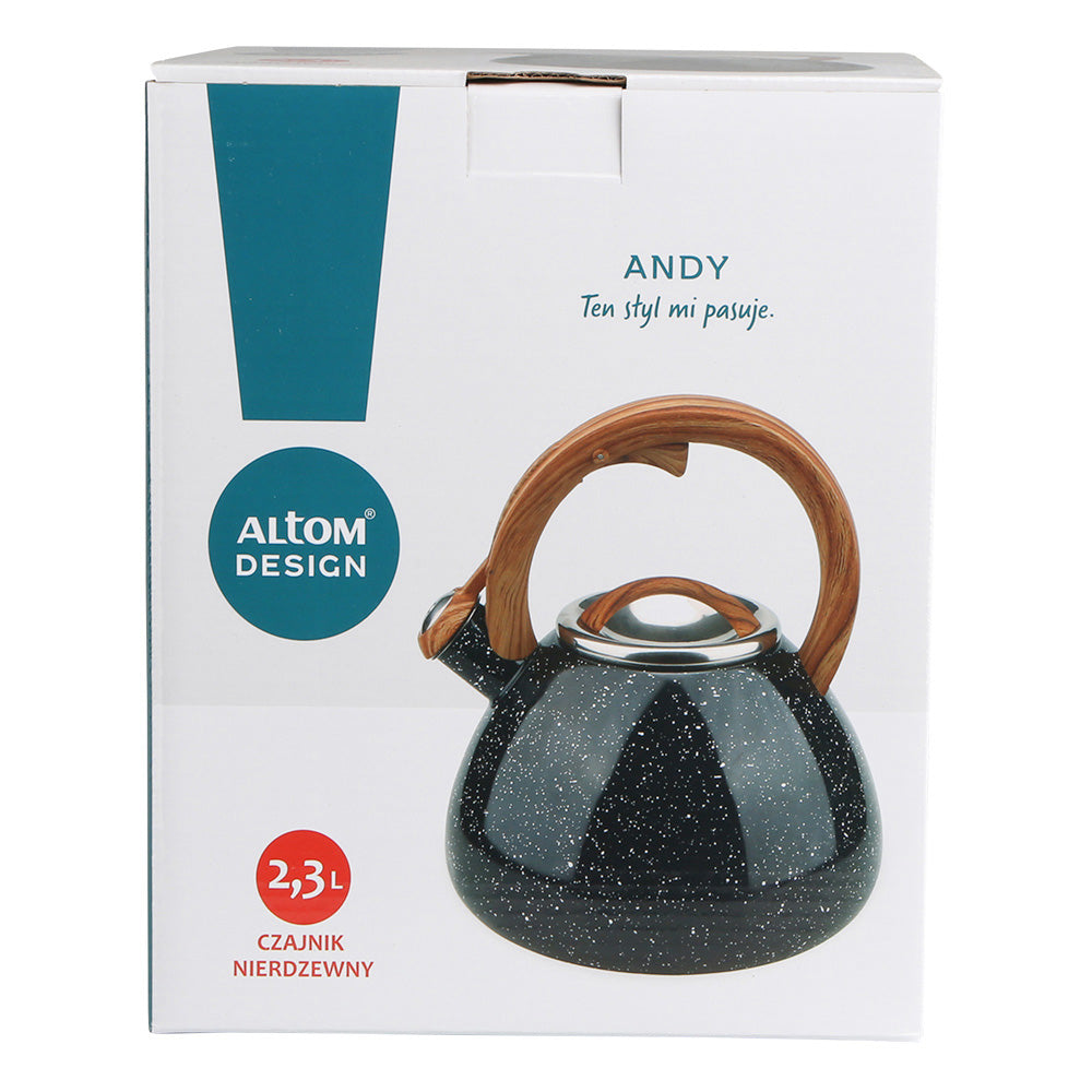 Altom Design Andy fluitketel RVS zwart / bruin 2.3 Liter - ook geschikt voor inductie