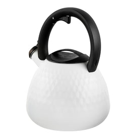 Altom Design Logan Fluitketel Inductie 2.7L – Mat Wit RVS – Ruitpatroon – Koelblijvend Handvat & Bedienbare Fluitdop – Voor Alle Warmtebronnen