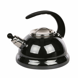 Altom Design Izydor Fluitketel 2,5 L – Emaille Grafiet – Handgemaakt – Inductie & Alle Warmtebronnen