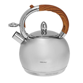 King Hoff KH-3778 Fluitketel 3 L – Gepolijst RVS Zilver – Theeketel Inductie & Alle Warmtebronnen