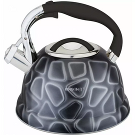 King Hoff KH-1064 Fluitketel 2,7 L – RVS Antraciet 3D Effect – Inductie & Alle Warmtebronnen