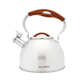 Florina Joe Fluitketel 2,5 L – RVS Zilver met Houtlook Handvat – Inductie & Alle Warmtebronnen