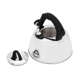 Florina Oblato Fluitketel 2,2 L – RVS Zilver – Met Thermometer – Theeketel Inductie & Alle Warmtebronnen