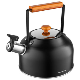 Florina Tokyo Fluitketel 2,5 L – RVS Mat Zwart – Japans Design – Theeketel Inductie & Alle Warmtebronnen