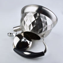 Afbeelding in Gallery-weergave laden, Cookini Diamond fluitketel met inklapbaar handvat geborsteld RVS zilver 3 Liter - ook geschikt voor inductie