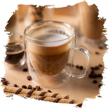 Afbeelding in Gallery-weergave laden, Set van 2 dubbelwandige koffie of thee glazen met oor 400ML